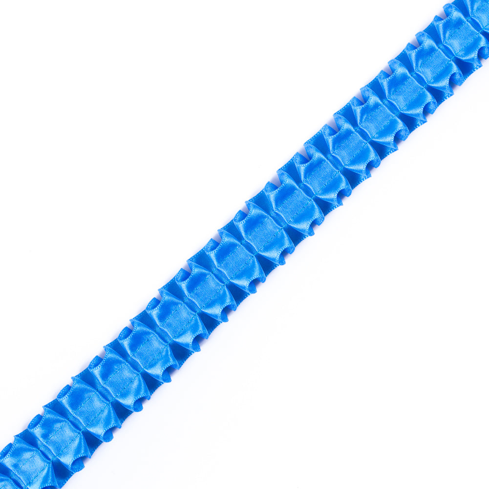 Italian Electric Blue Box Pleated Trimming - 1" Italian Electric Blue Box Pleated Trimming - 1"
