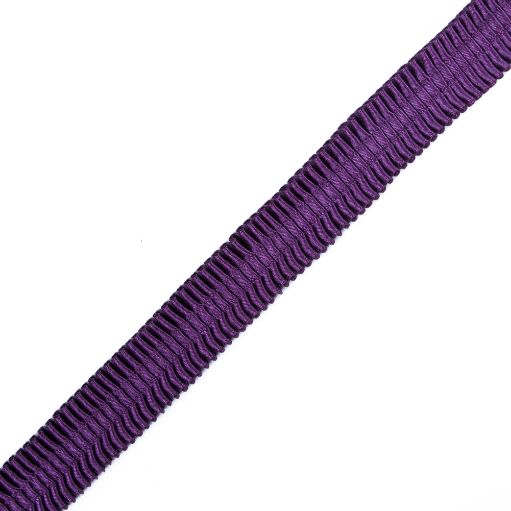 Italian Dark Purple Deep Knife Pleated Trimming - 1" Italian Dark Purple Deep Knife Pleated Trimming - 1"