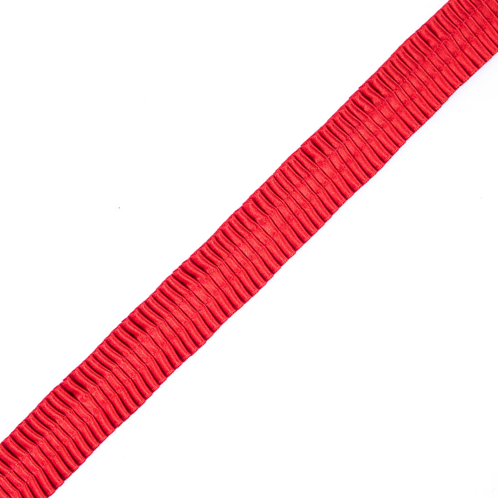 Italian Red Deep Knife Pleated Trimming - 1 Italian Red Deep Knife Pleated Trimming - 1