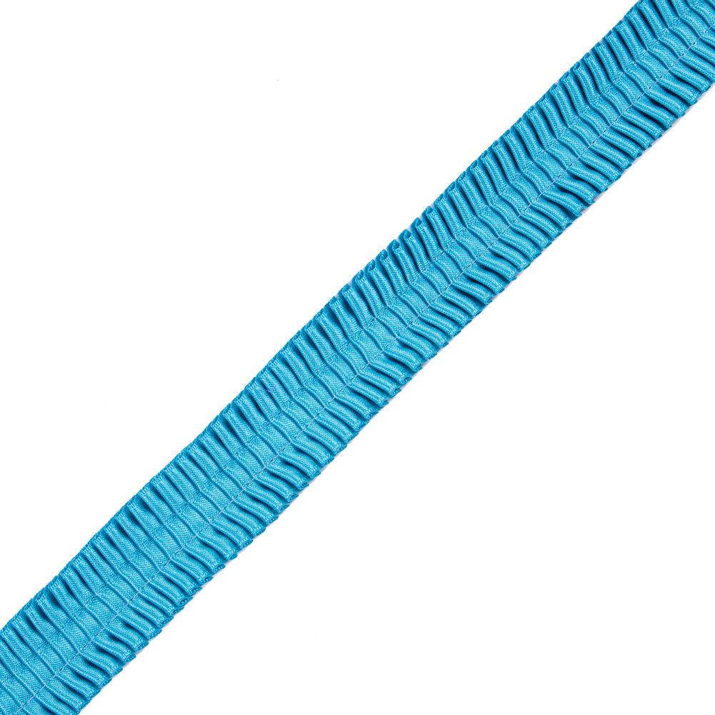 Italian Aqua Deep Knife Pleated Trimming - 1" Italian Aqua Deep Knife Pleated Trimming - 1"