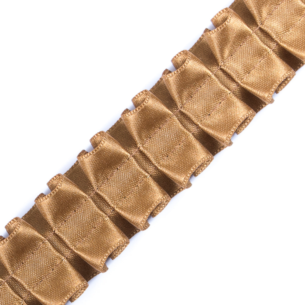 Italian Gold Box Pleated Trimming - 1" Detail Italian Gold Box Pleated Trimming - 1" Detail