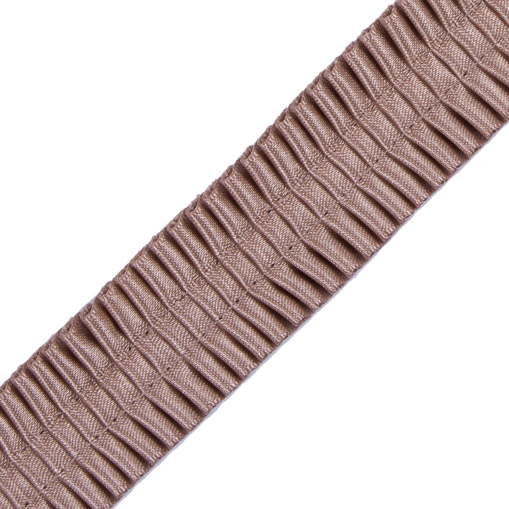 Italian Champagne Deep Knife Pleated Trimming - 1" Detail Italian Champagne Deep Knife Pleated Trimming - 1" Detail