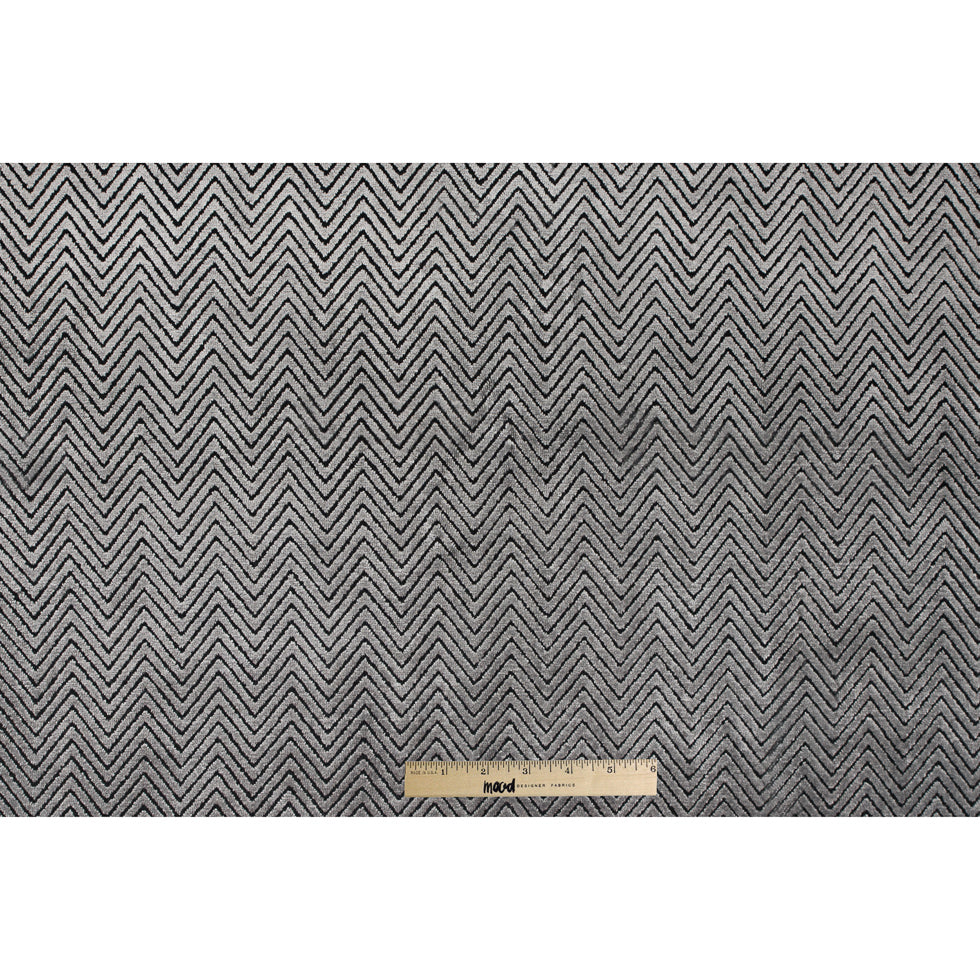 Gray Chevron Polyester Chenille - Full Gray Chevron Polyester Chenille - Full