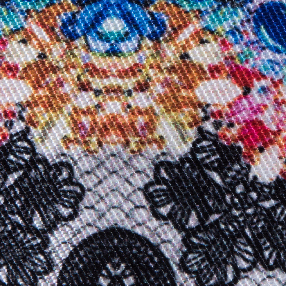 Digitally Printed Gems and Flowers on a Premium Mikado/Twill - Full Digitally Printed Gems and Flowers on a Premium Mikado/Twill - Full