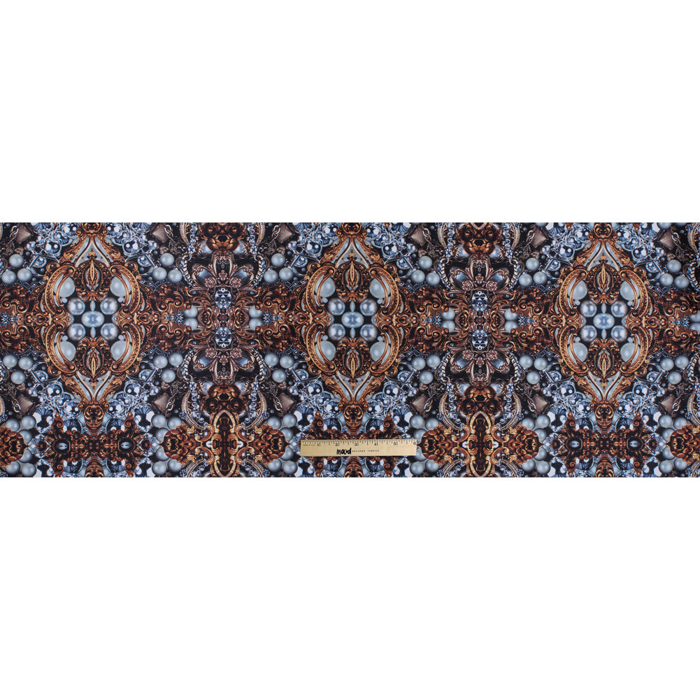 Digitally Printed Jewels and Gems on a Polyester Mikado/Twill - Folded Digitally Printed Jewels and Gems on a Polyester Mikado/Twill - Folded