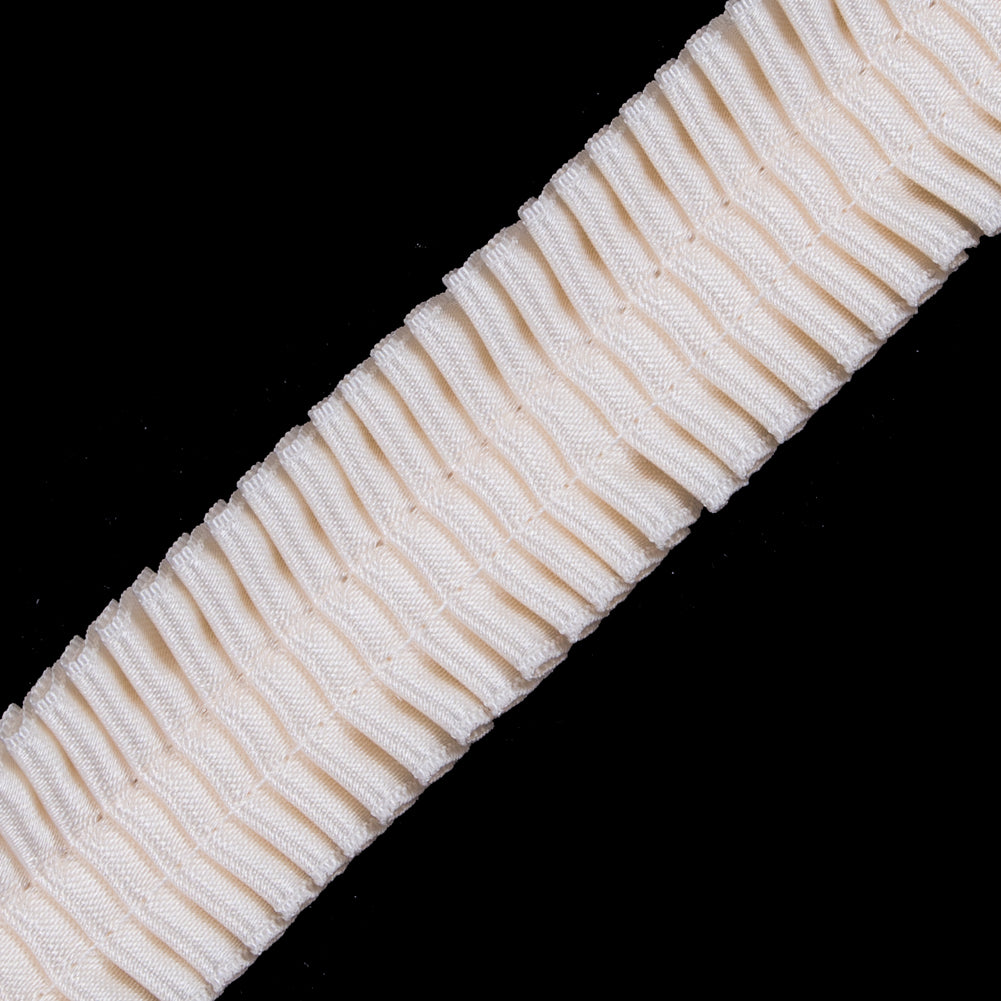 Italian Ivory Deep Knife Pleated Trimming - 1" Detail Italian Ivory Deep Knife Pleated Trimming - 1" Detail