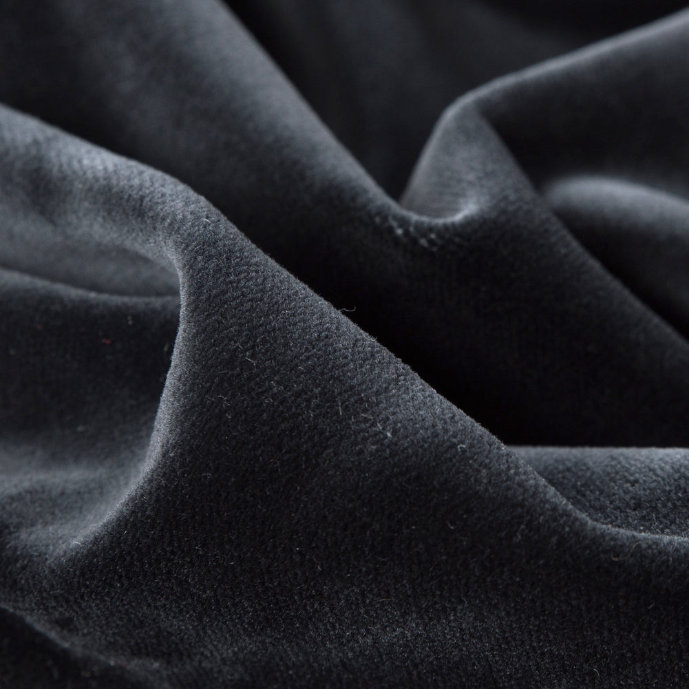 Black Solid Cotton Velveteen Detail Black Solid Cotton Velveteen Detail