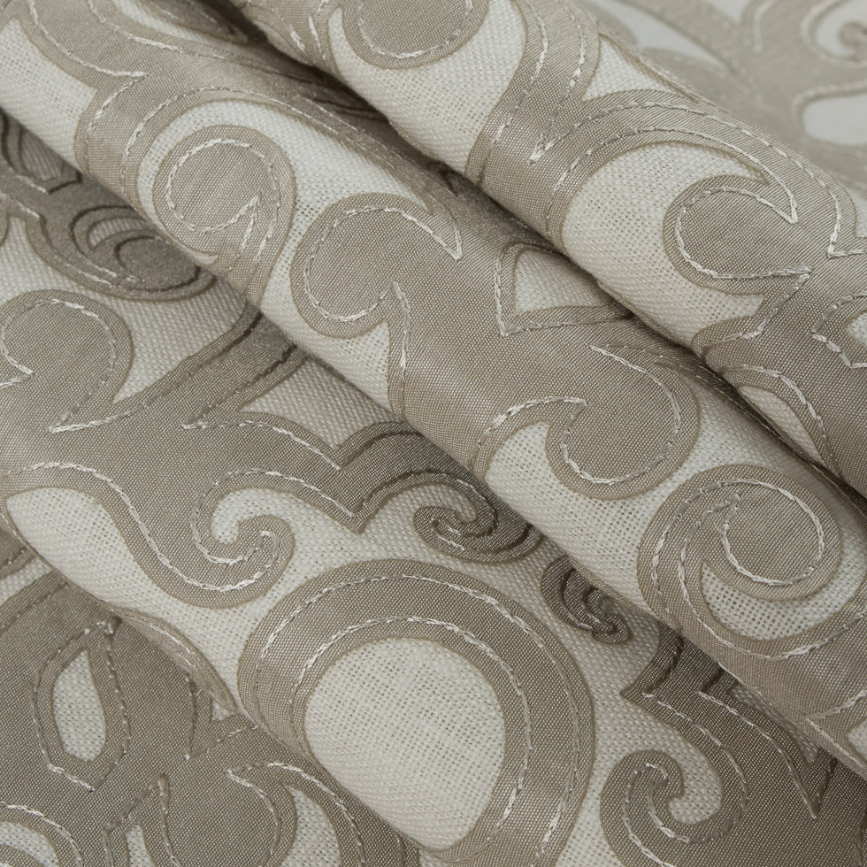 Linen Damask Embroidered Linen - Folded Linen Damask Embroidered Linen - Folded