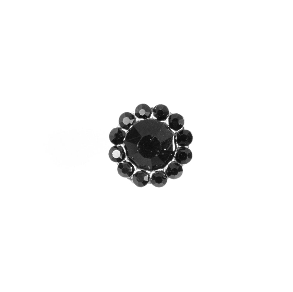 Italian Black Rhinestone Shank-Back Button - 14L/9MM Italian Black Rhinestone Shank-Back Button - 14L/9MM