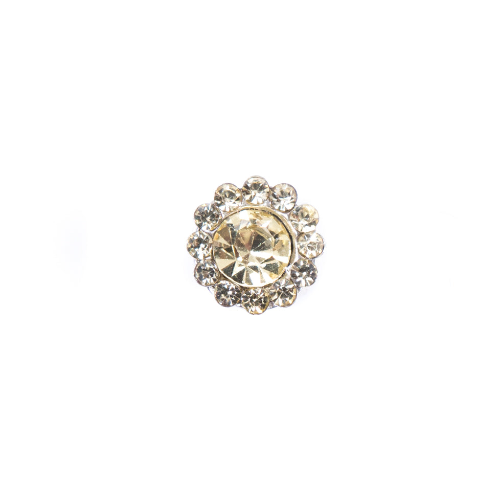 Italian Champagne Rhinestone Shank-Back Button - 14L/9MM Italian Champagne Rhinestone Shank-Back Button - 14L/9MM