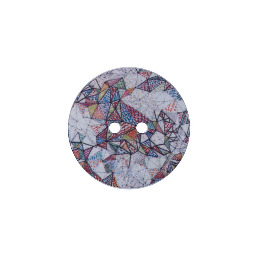 Italian Geometric Printed Coconut Button - 32L/20mm Italian Geometric Printed Coconut Button - 32L/20mm