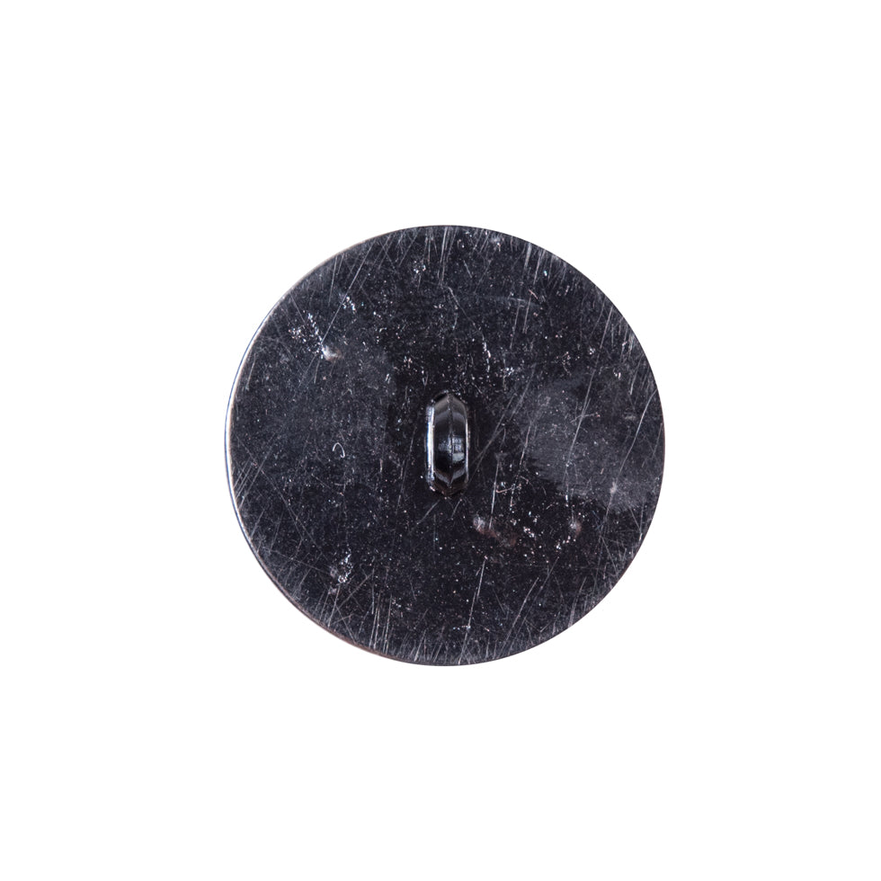 Italian Black and Silver Zamac Button - 36L/23mm Detail Italian Black and Silver Zamac Button - 36L/23mm Detail
