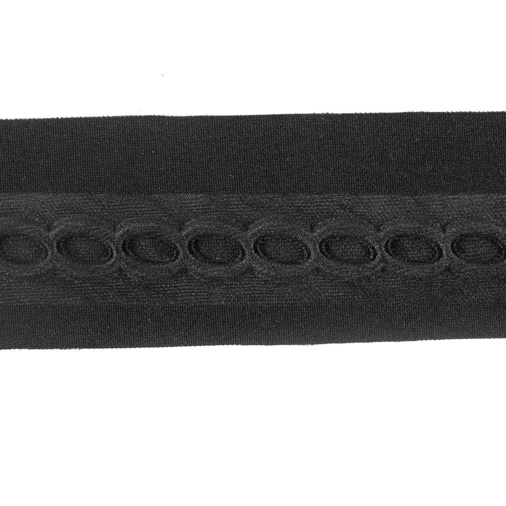 Italian Black Embossed Double Knit Trim - 1.875 - Detail Italian Black Embossed Double Knit Trim - 1.875 - Detail