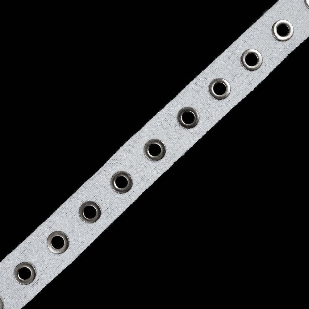 Italian White Tape with Silver Grommets - 1.25 Italian White Tape with Silver Grommets - 1.25