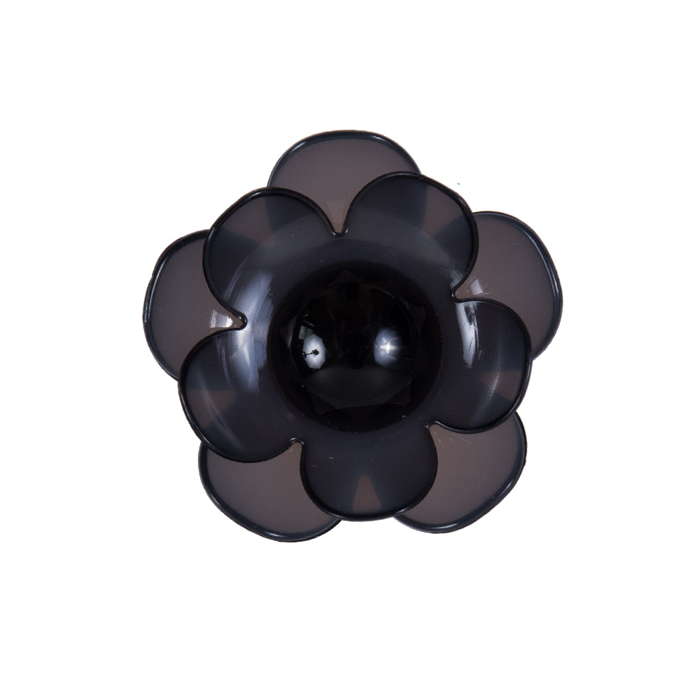 Italian Black Floral Shank-Back Button - 40L/25mm Italian Black Floral Shank-Back Button - 40L/25mm