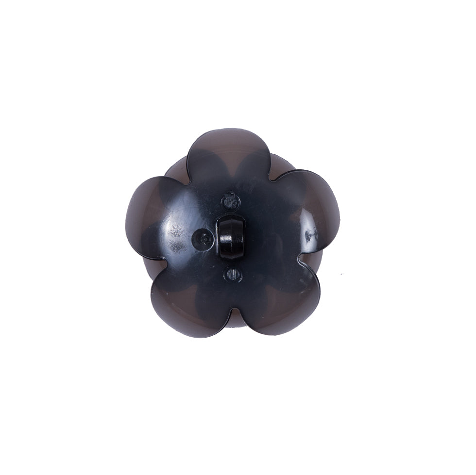Italian Black Floral Shank-Back Button - 32L/20mm Detail Italian Black Floral Shank-Back Button - 32L/20mm Detail