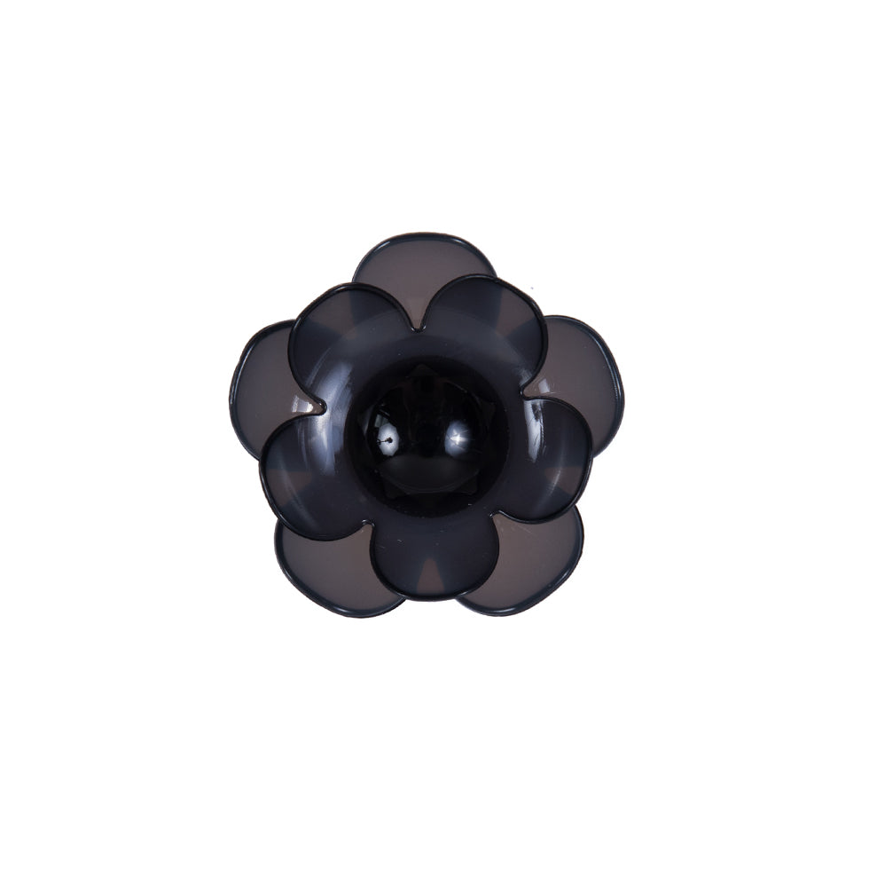 Italian Black Floral Shank-Back Button - 32L/20mm Italian Black Floral Shank-Back Button - 32L/20mm