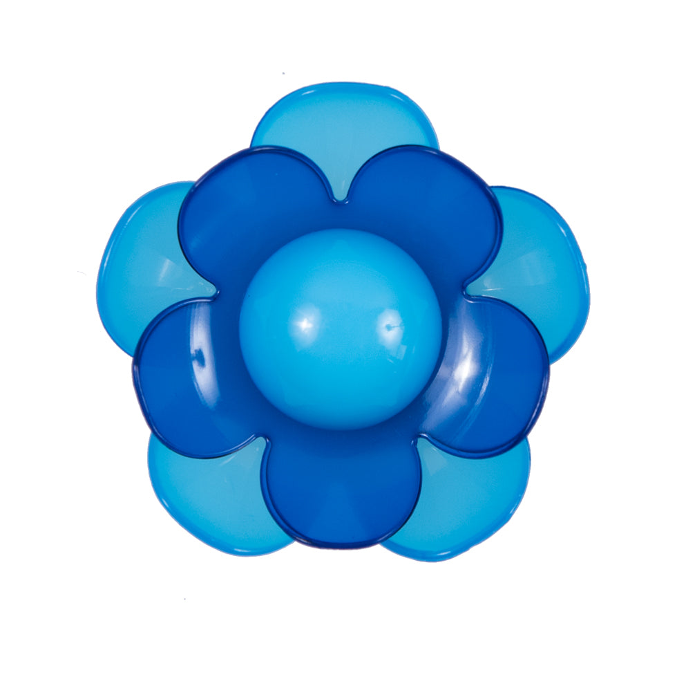 Italian Blue Floral Shank-Back Button - 48L/25mm Italian Blue Floral Shank-Back Button - 48L/25mm