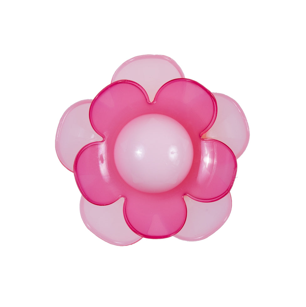 Italian Pink Floral Shank-Back Button - 40L/25mm Italian Pink Floral Shank-Back Button - 40L/25mm