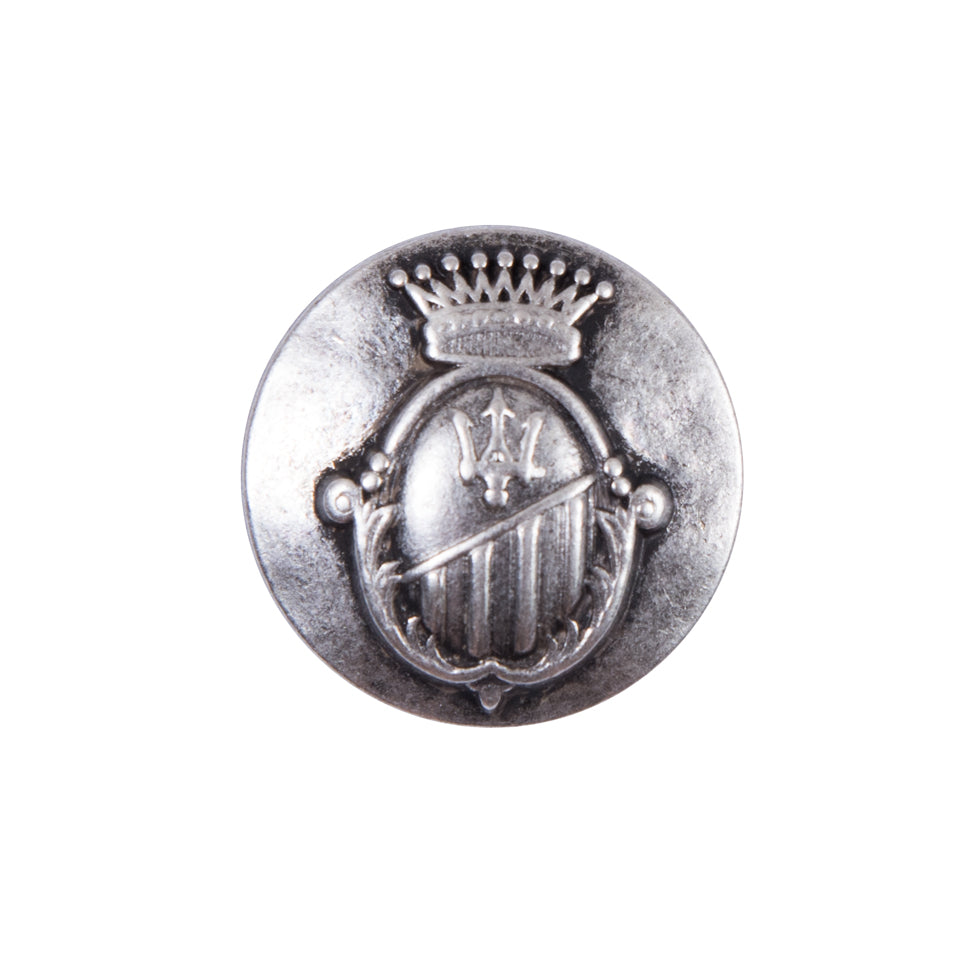 Italian Silverr Zamac Button - 36L/23mm Italian Silverr Zamac Button - 36L/23mm