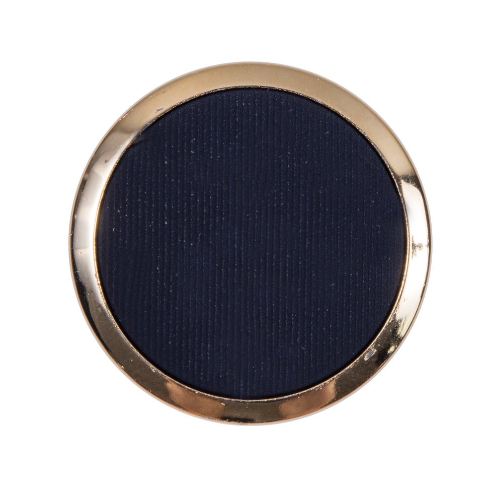 Italian Navy and Gold Plastic Shank-Back Button - 44L/28mm Italian Navy and Gold Plastic Shank-Back Button - 44L/28mm