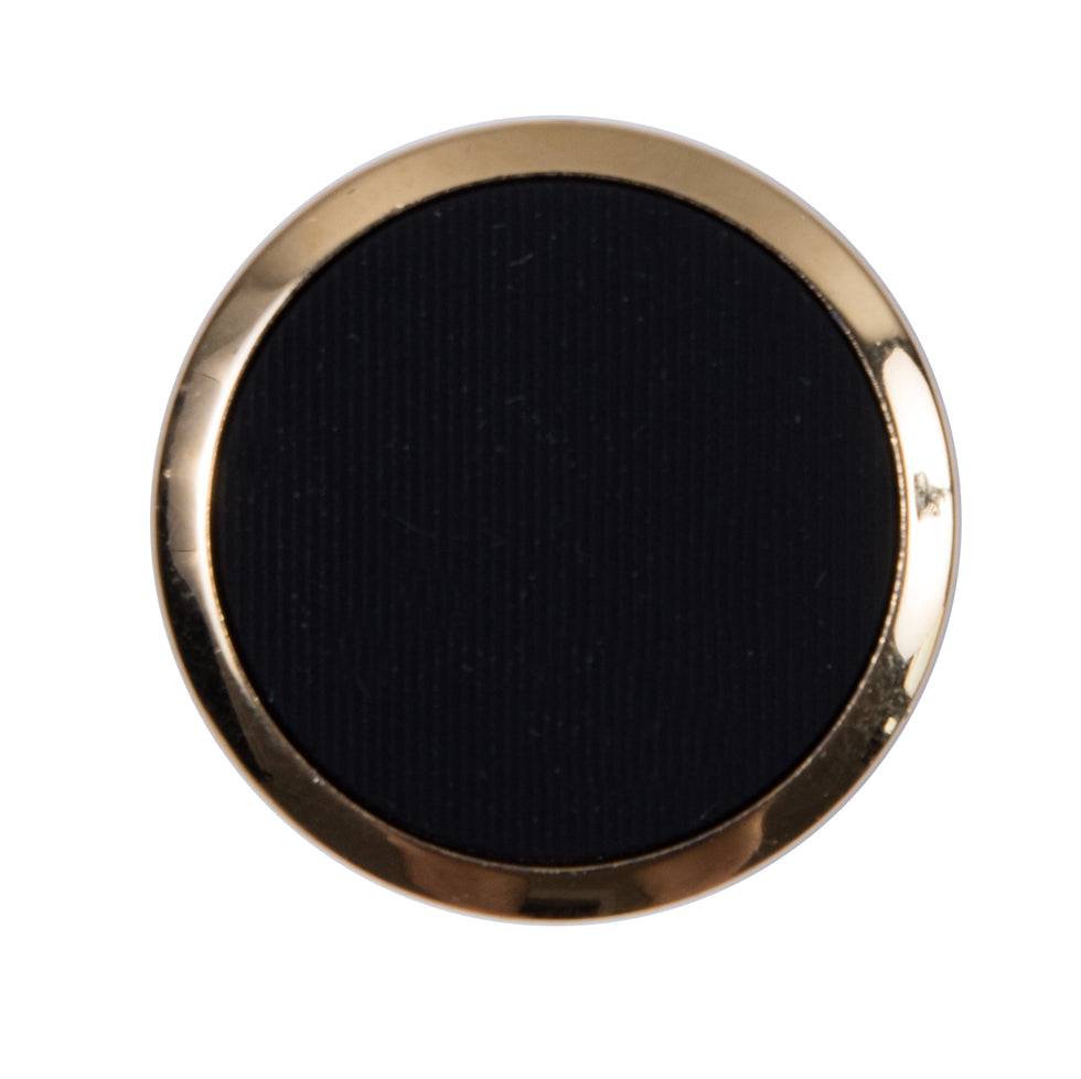 Italian Black and Gold Plastic Shank-Back Button - 44L/28mm Italian Black and Gold Plastic Shank-Back Button - 44L/28mm