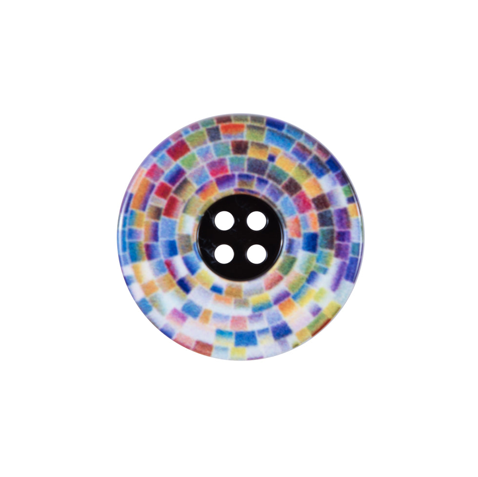 Italian Mulit-Colored Printed Button - 32L/20mm Italian Mulit-Colored Printed Button - 32L/20mm