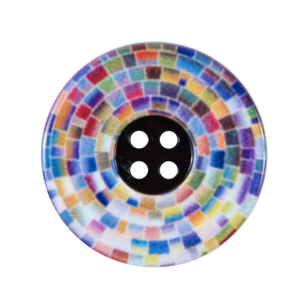 Italian Mulit-Colored Printed Button - 48L/30.5mm Italian Mulit-Colored Printed Button - 48L/30.5mm
