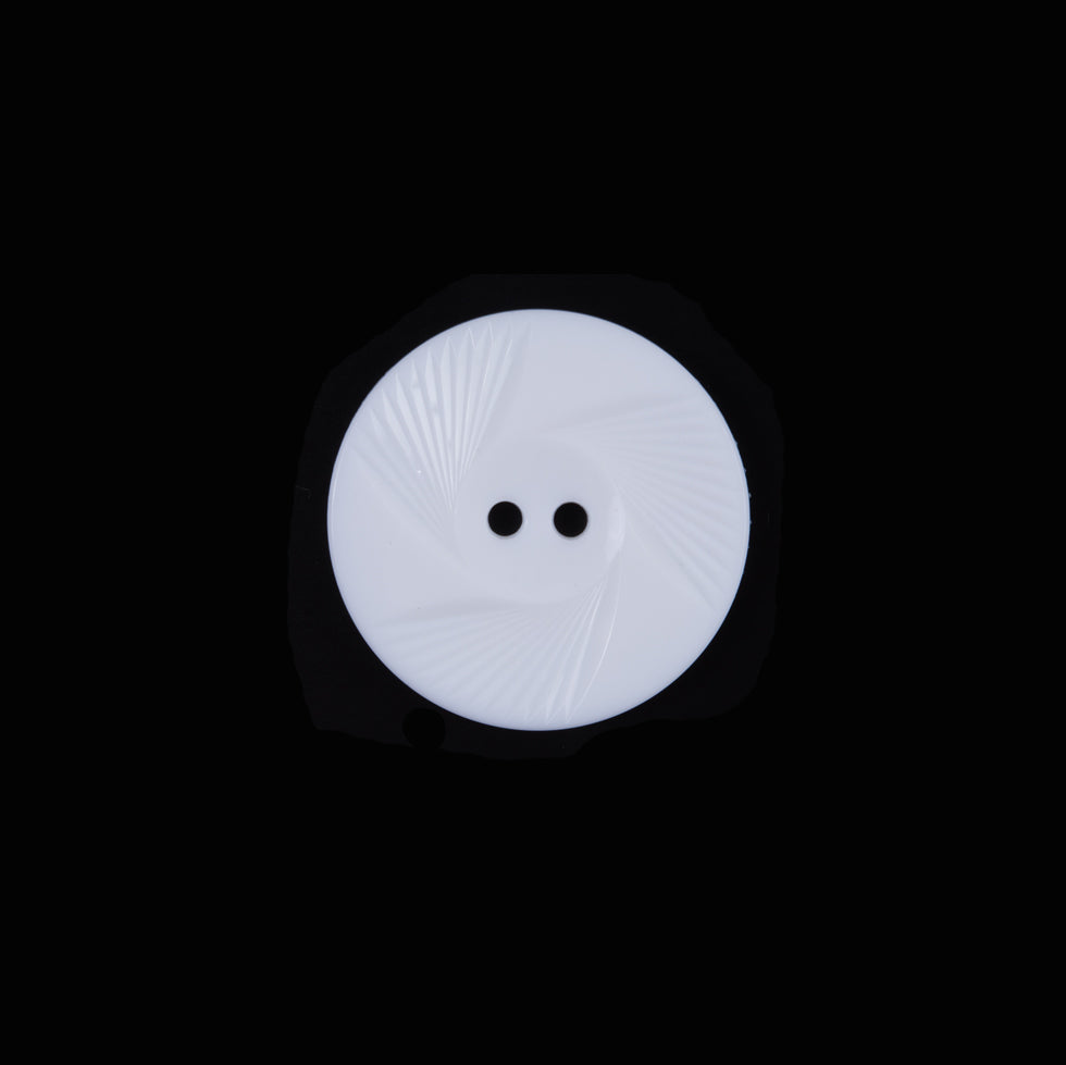 Italian White Textural Plastic Button - 24L/15mm Italian White Textural Plastic Button - 24L/15mm