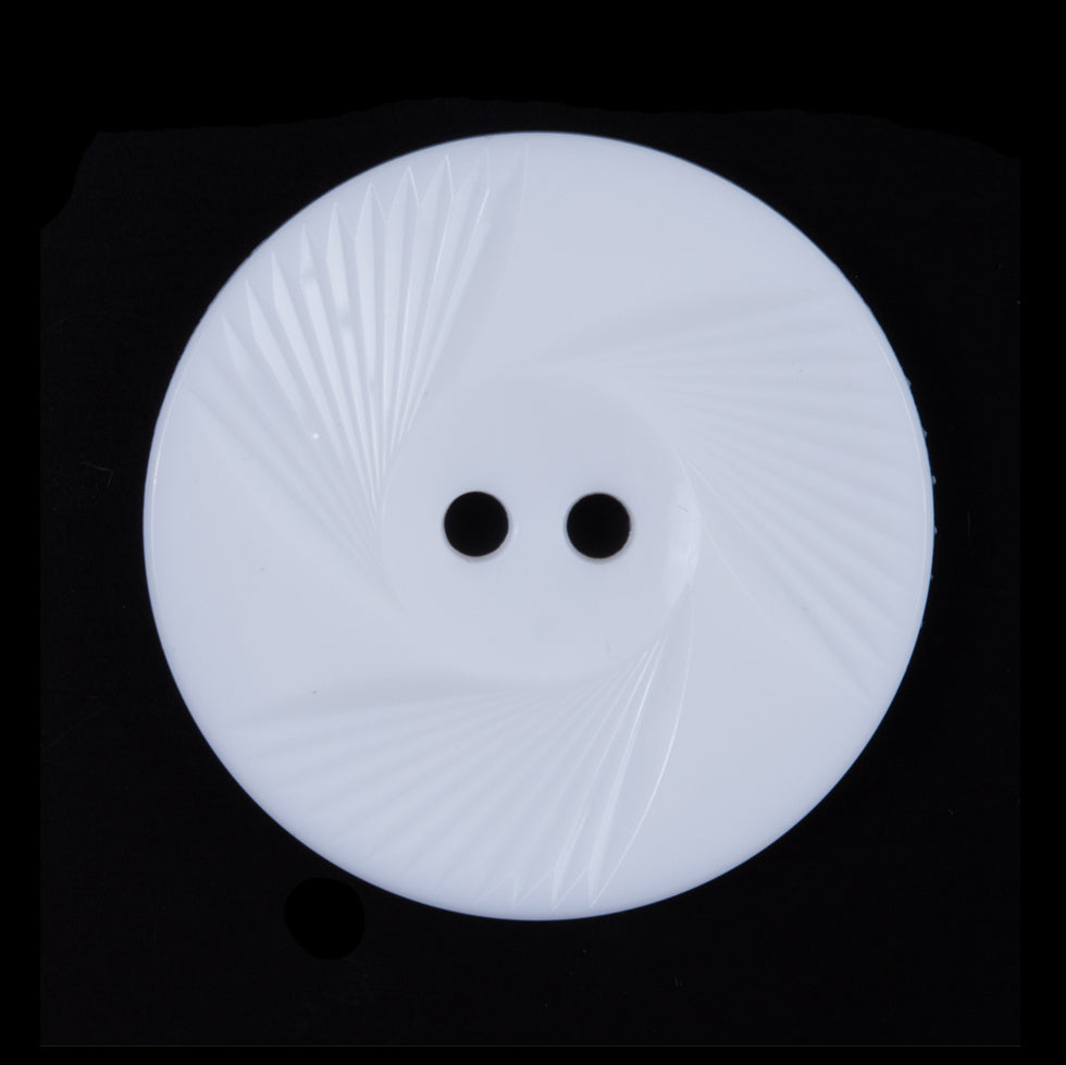 Italian White Textural Plastic Button - 44L/28mm Italian White Textural Plastic Button - 44L/28mm