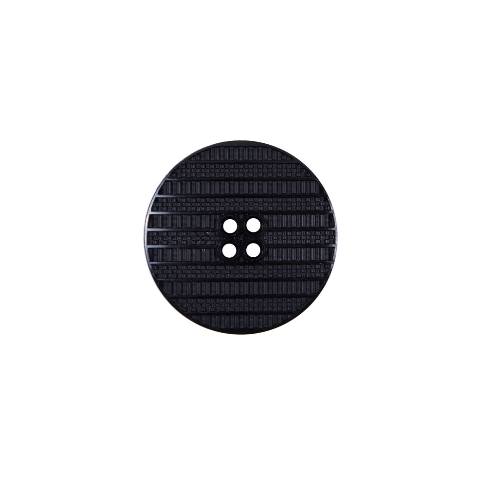 Italian Black Textural Plastic Button - 24L/15mm Italian Black Textural Plastic Button - 24L/15mm