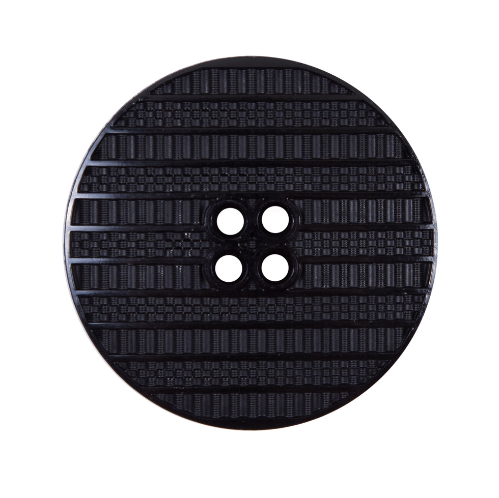 Italian Black Textural Plastic Button - 44L/28mm Italian Black Textural Plastic Button - 44L/28mm