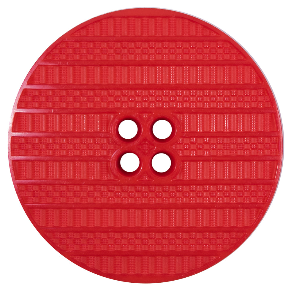 Italian Red Textural Plastic Button - 64L/40mm Italian Red Textural Plastic Button - 64L/40mm