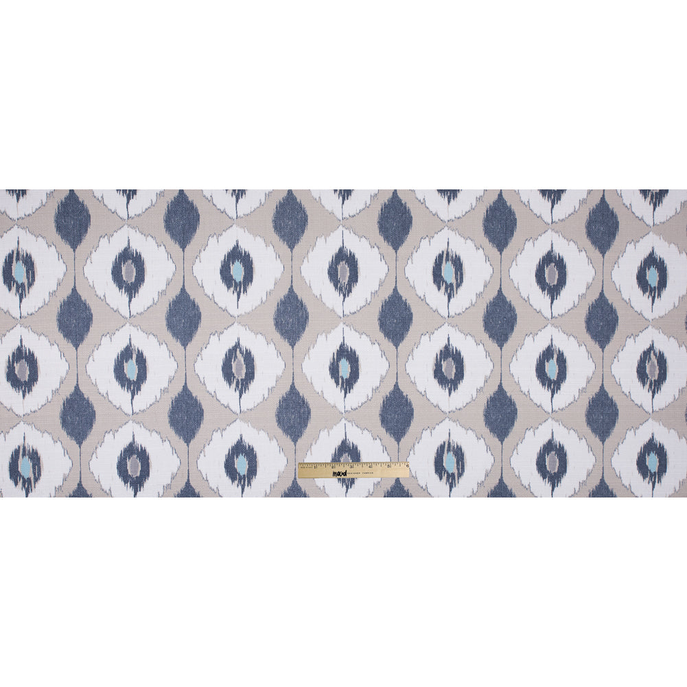 Denim/Beige Ikat Upholstery Canvas - Full Denim/Beige Ikat Upholstery Canvas - Full