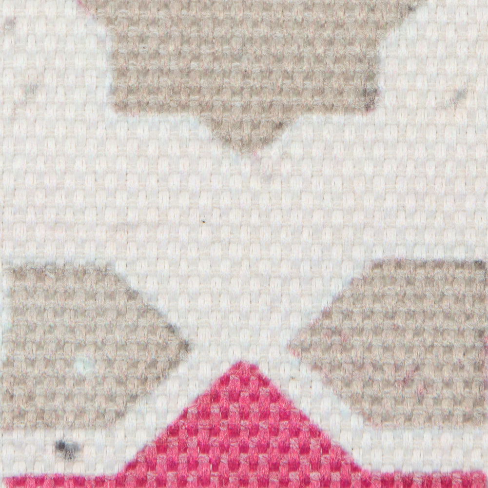 Pink/Beige Geometric Floral Outdoor Canvas Detail Pink/Beige Geometric Floral Outdoor Canvas Detail