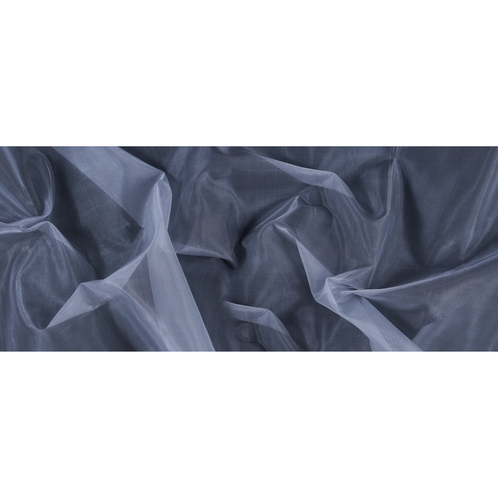 Blue Gray Stiff Polyester Organdy - Folded Blue Gray Stiff Polyester Organdy - Folded