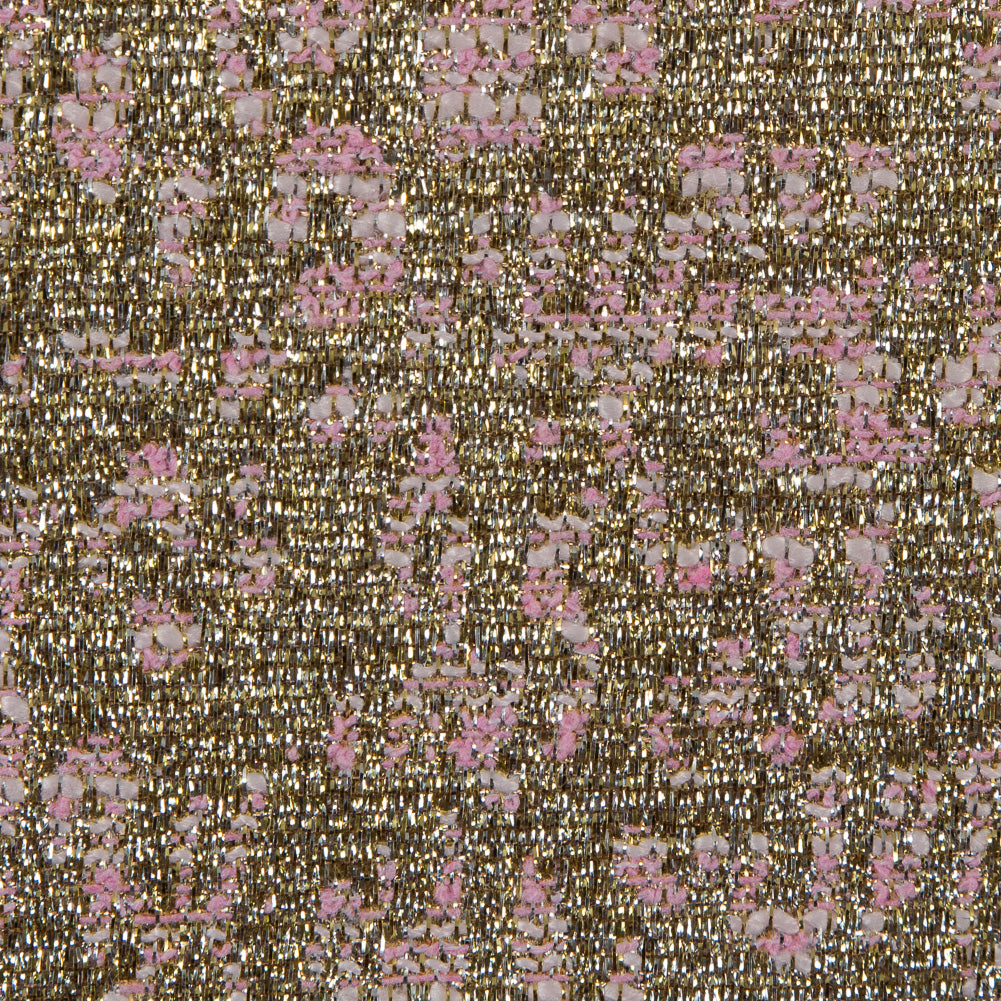 Metallic Gold and Pink Abstract Jacquard - Full Metallic Gold and Pink Abstract Jacquard - Full