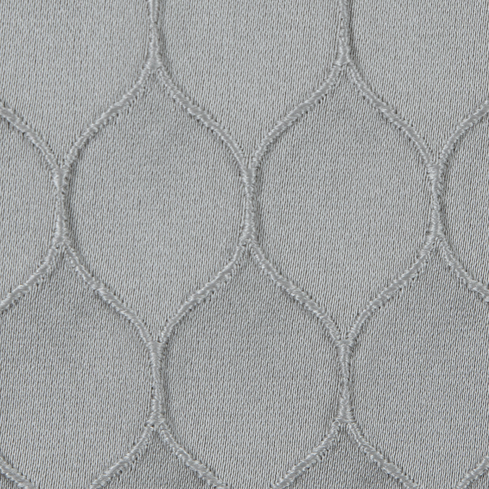 Silver Geometric Embroidered Polyester Satin Detail Silver Geometric Embroidered Polyester Satin Detail
