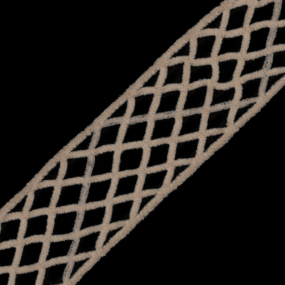 Champagne Criss Cross Chenille Trim - 2 - Detail Champagne Criss Cross Chenille Trim - 2 - Detail