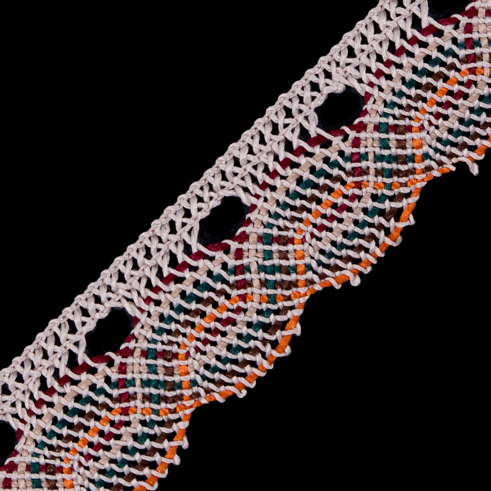 Beige Multicolor Crochet Trim - 1 - Detail Beige Multicolor Crochet Trim - 1 - Detail