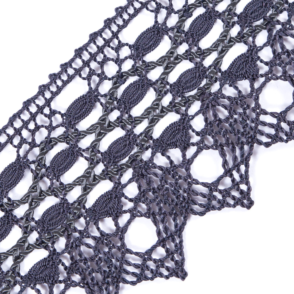 Gray Crochet Lace Trimming - 2.75 - Detail