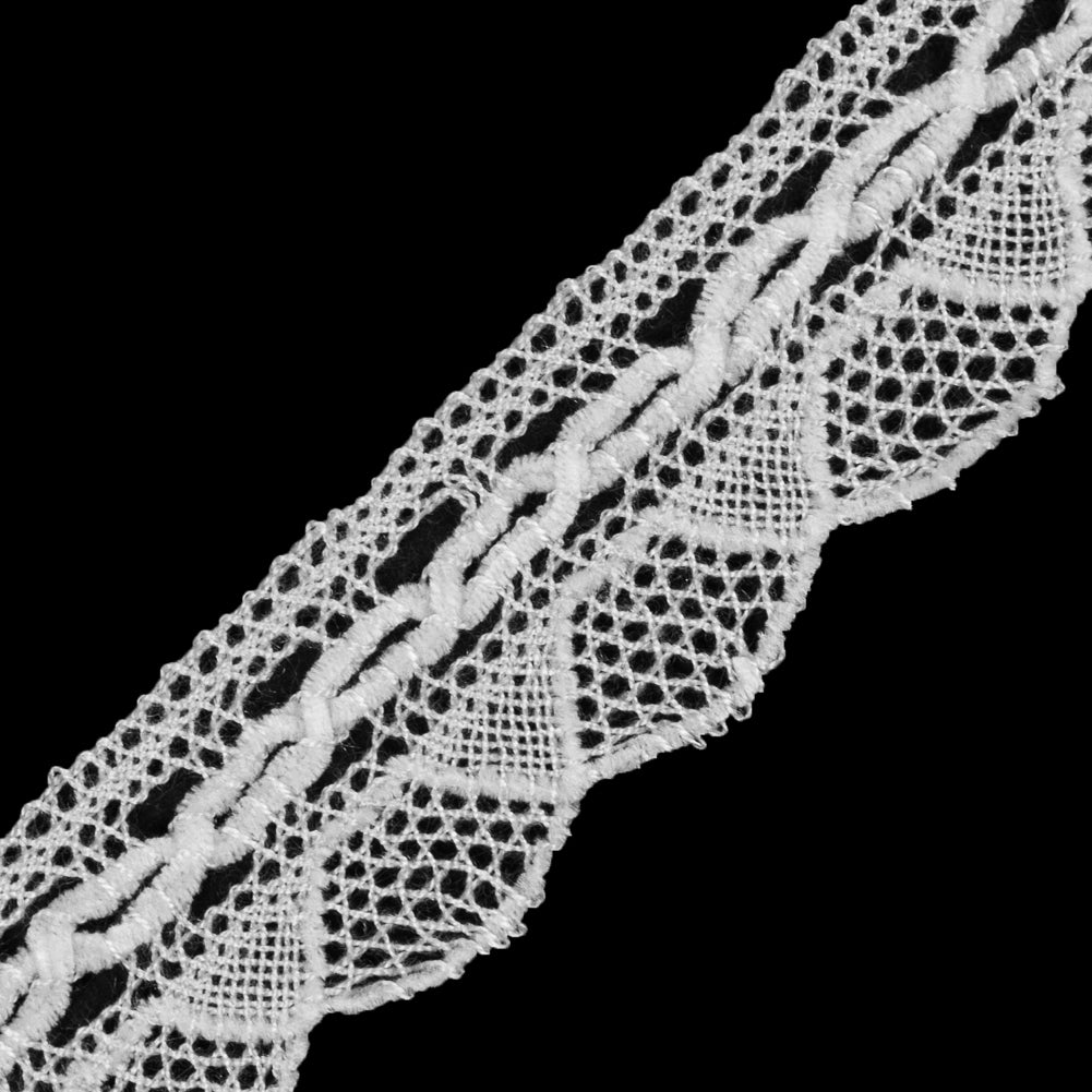 White Crochet Chenille Trim - 1.5" Detail White Crochet Chenille Trim - 1.5" Detail