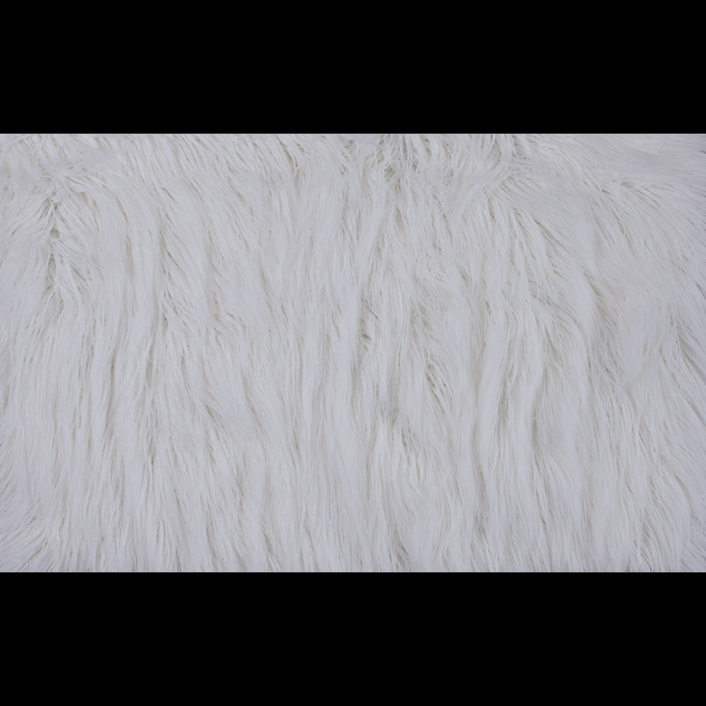 White Long Haired Faux Shag Fur - Folded White Long Haired Faux Shag Fur - Folded