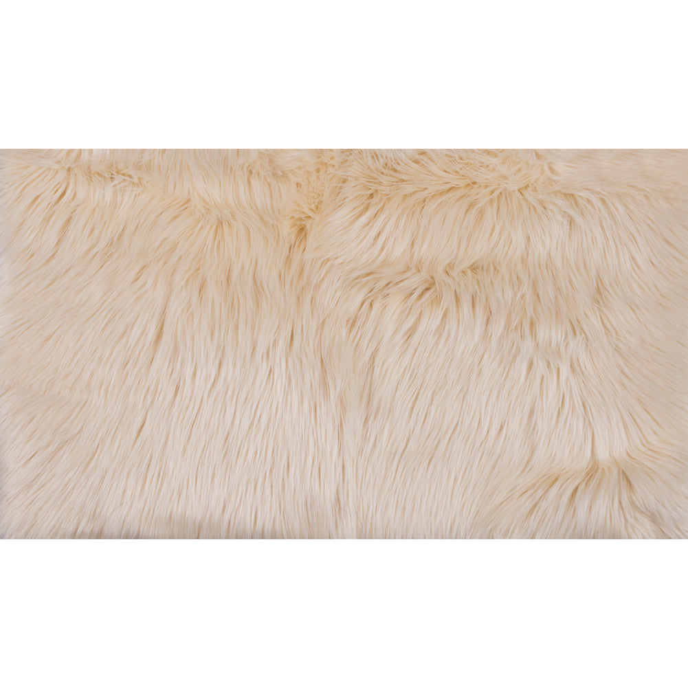Ivory Long Haired Faux Fur Folded Ivory Long Haired Faux Fur Folded