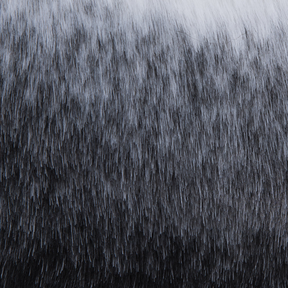 Black, White and Gray Ribbed Ombre Faux Fur Detail Black, White and Gray Ribbed Ombre Faux Fur Detail