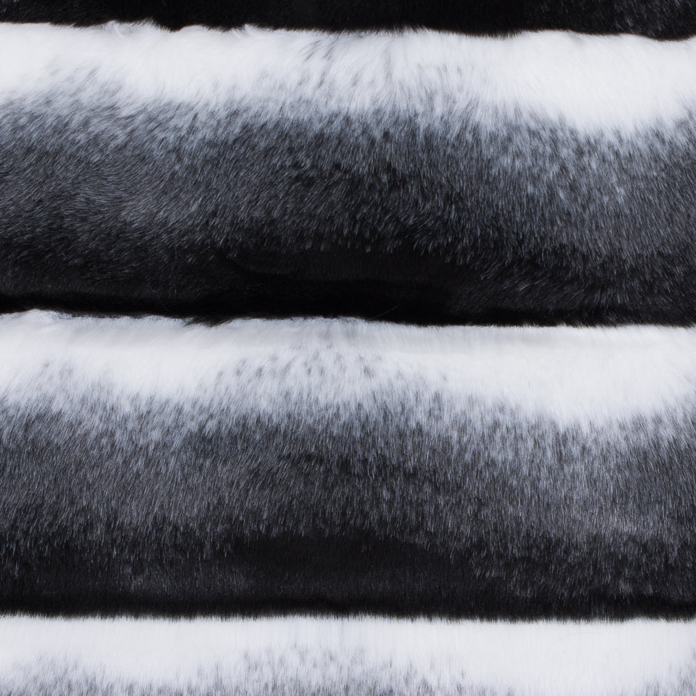 Black, White and Gray Ribbed Ombre Faux Fur Black, White and Gray Ribbed Ombre Faux Fur
