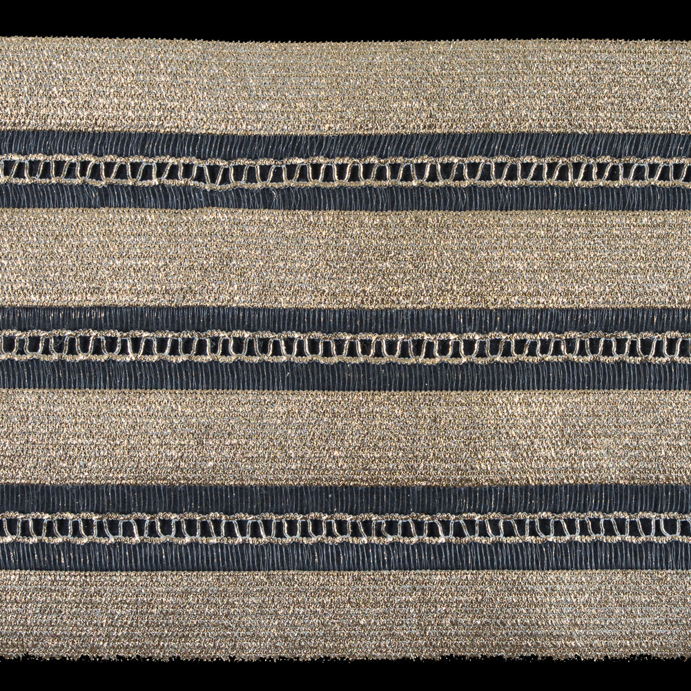 Foiled Gold Metallic Elastic Trim - 3.5 - Detail Foiled Gold Metallic Elastic Trim - 3.5 - Detail