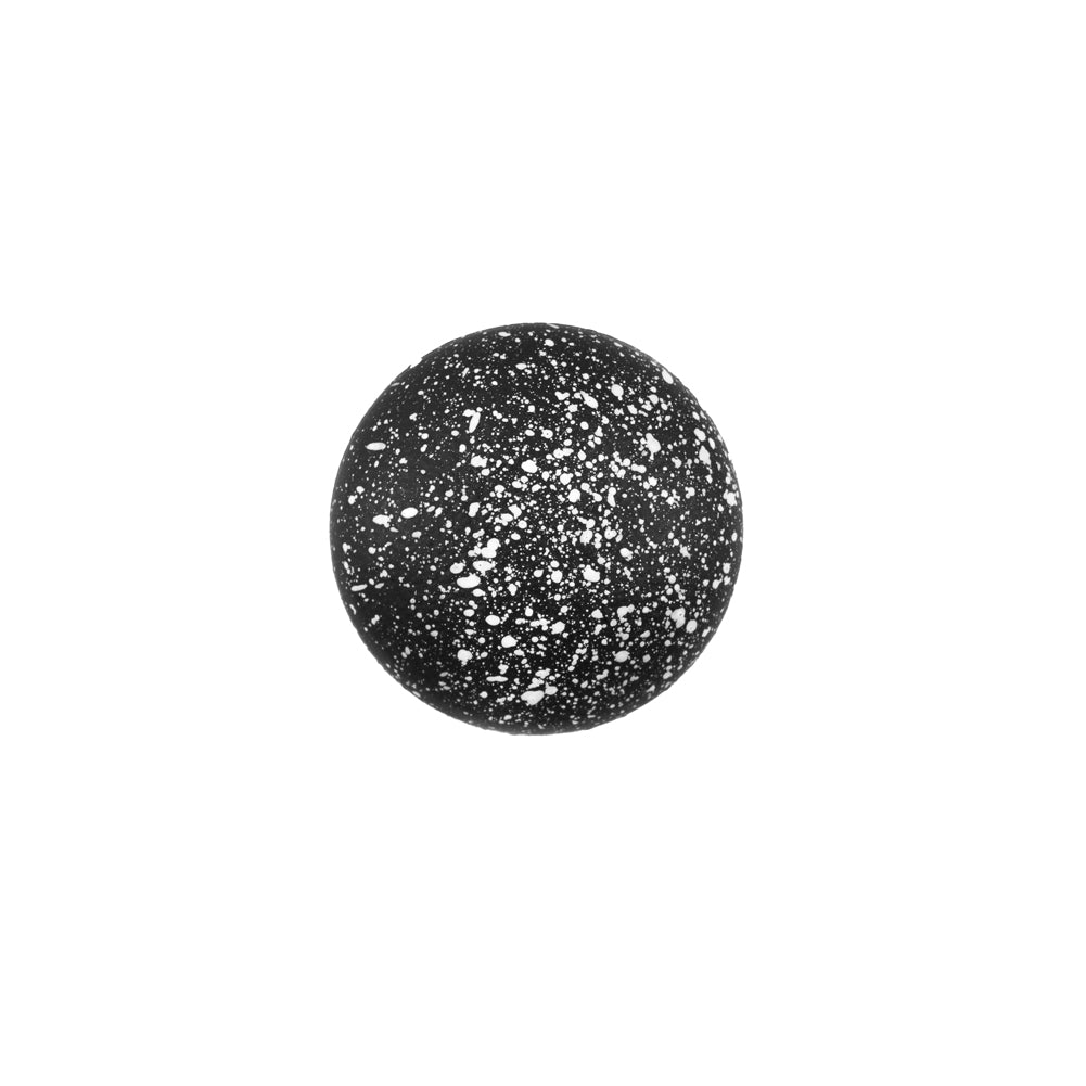 Italian Black and White Speckled Plastic Button - 24L/15mm Italian Black and White Speckled Plastic Button - 24L/15mm