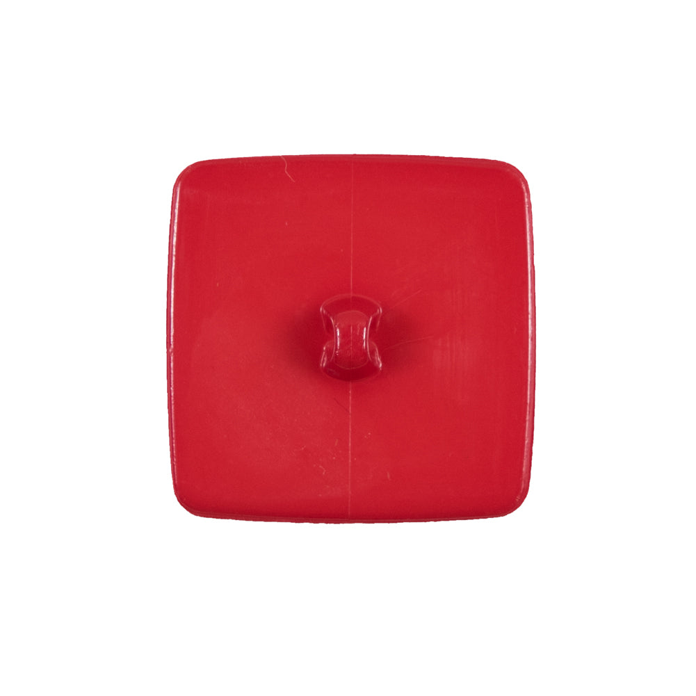 Italian Flame Scarlet Square Plastic Button - 36L/23mm - Detail Italian Flame Scarlet Square Plastic Button - 36L/23mm - Detail
