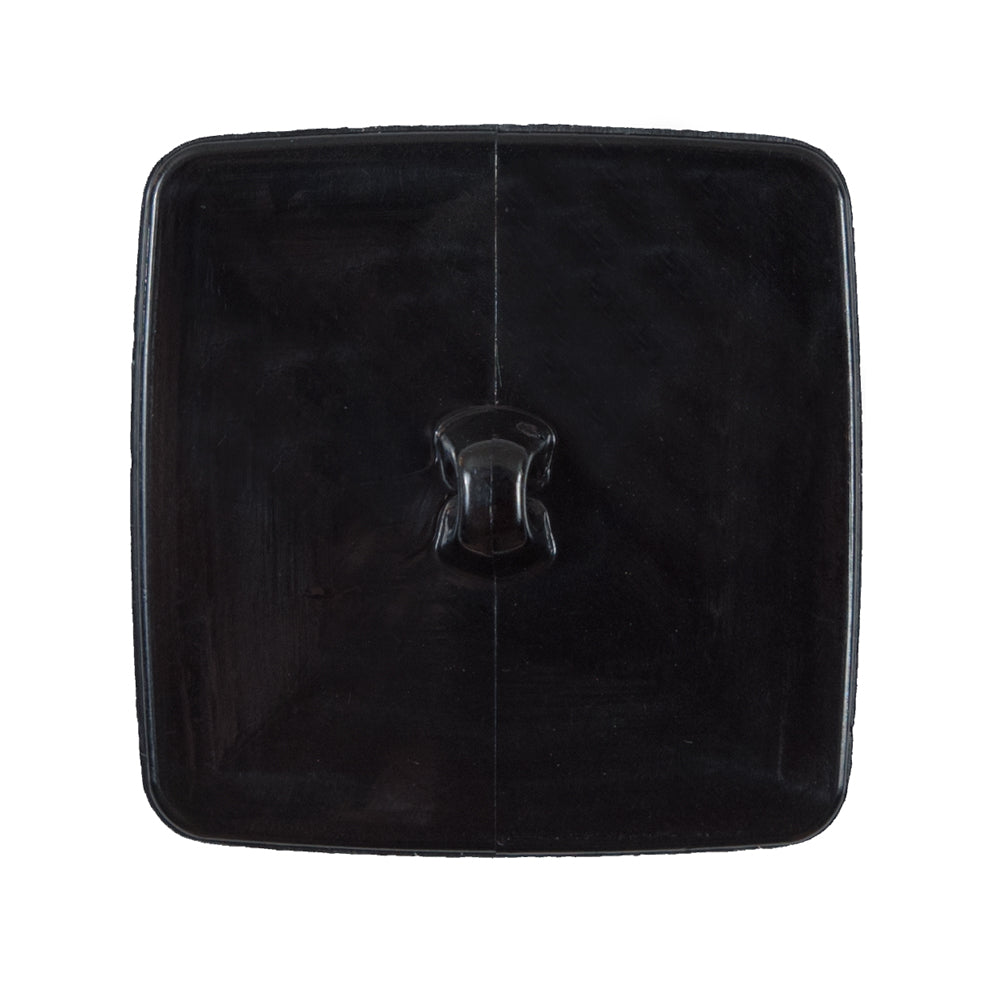 Italian Black Square Plastic Button - 48L/30mm - Detail
